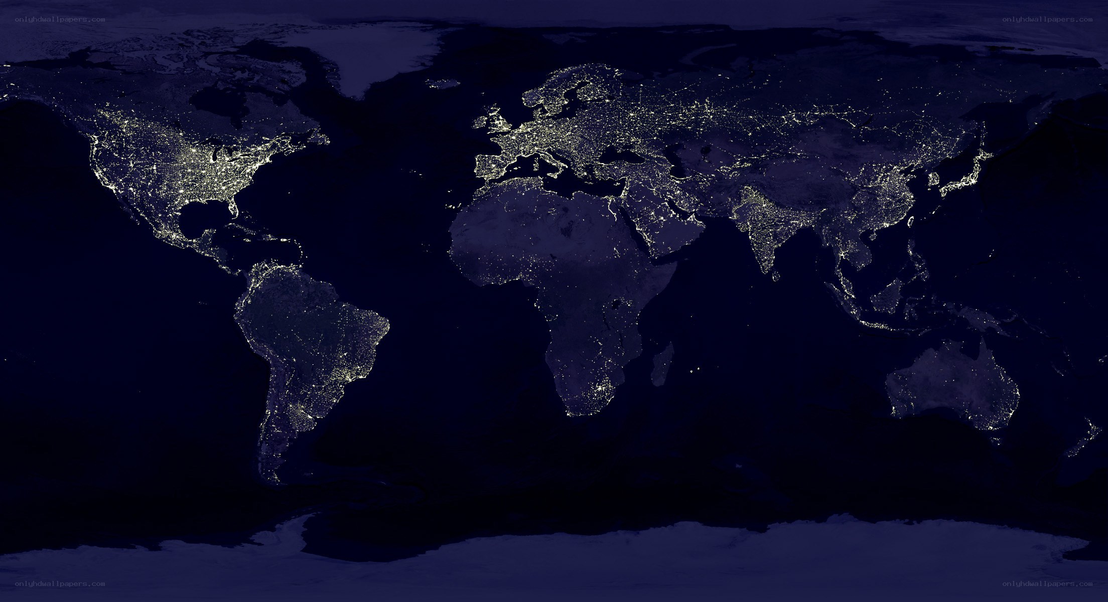 Earth at night from space
