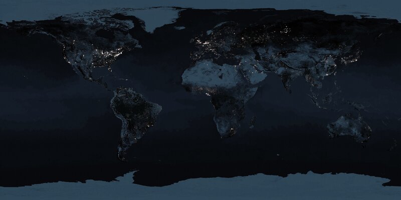Earth at night from space