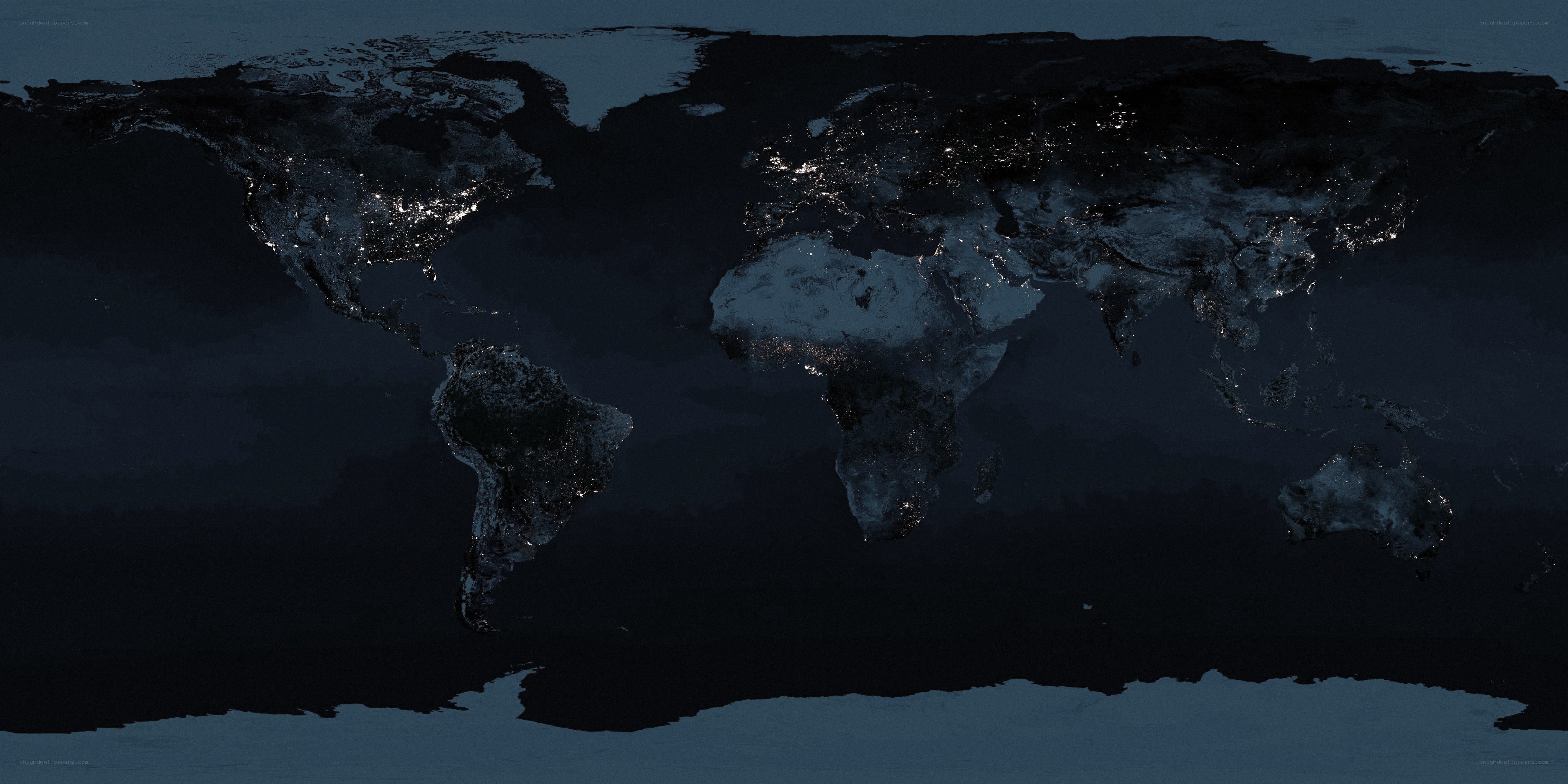 Earth at night from space