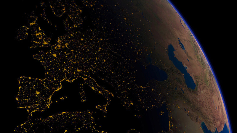 Earth at night from space