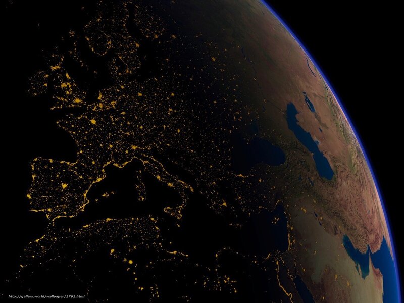 Earth at night from space