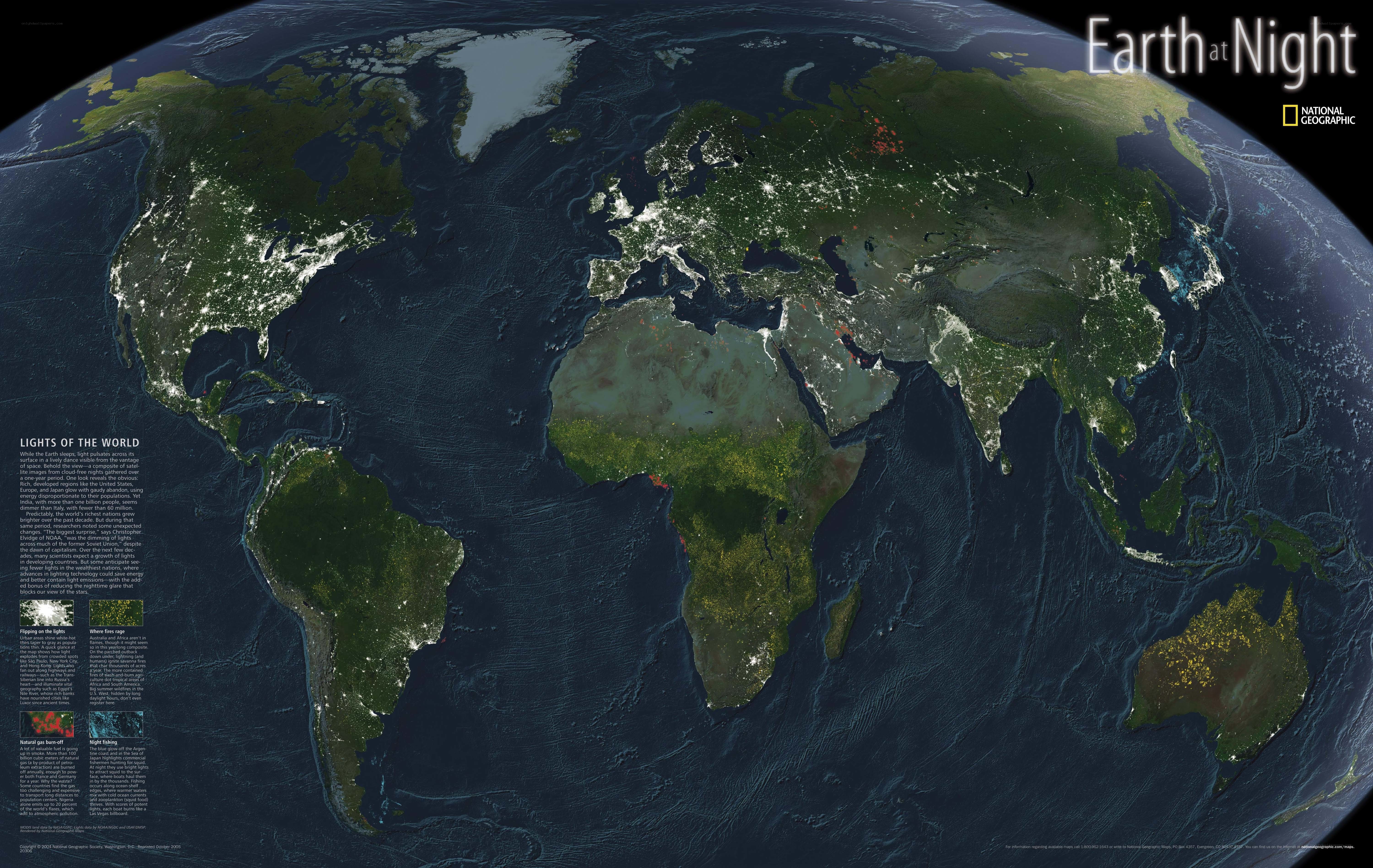 Earth at Night map
