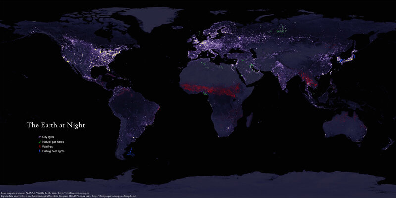 Earth at Night Map