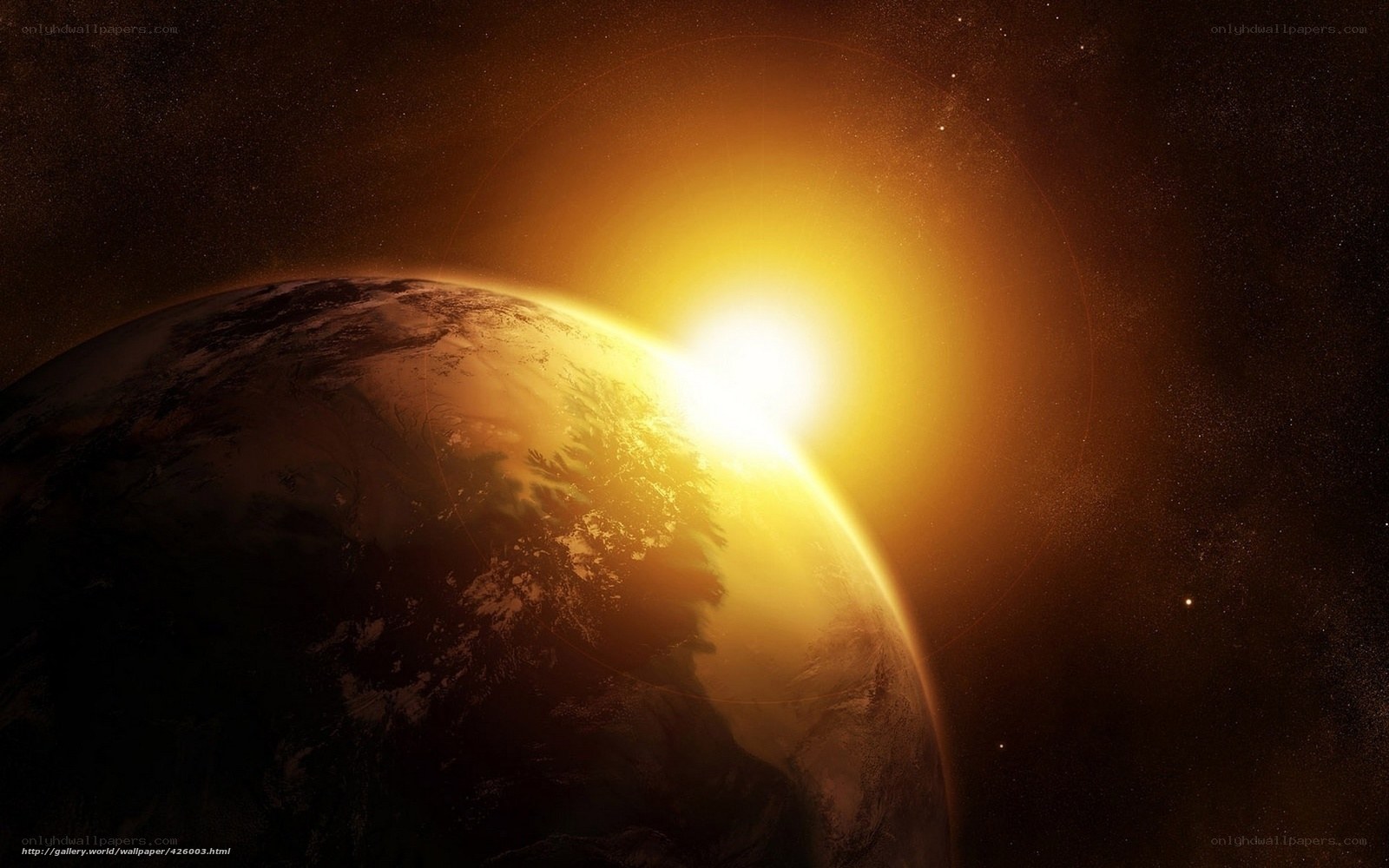 Earth at sunrise from space