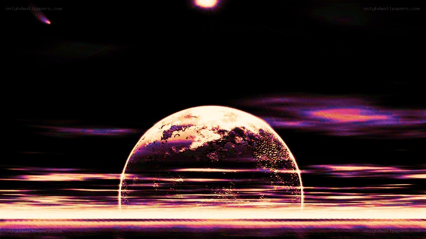 Earth at sunset with glowing horizon
