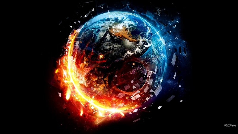 Earth Being Destroyed — Blue, Dramatic