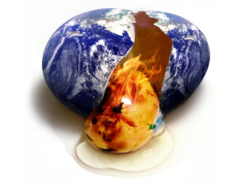 Earth cracking and burning