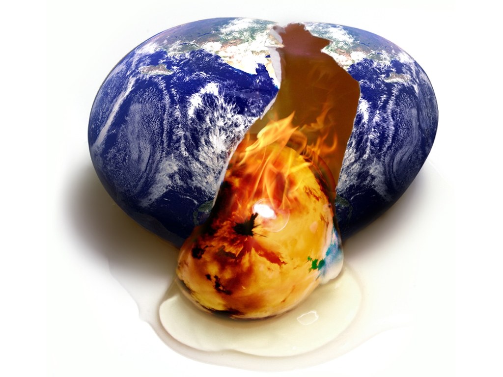 Earth cracking and burning
