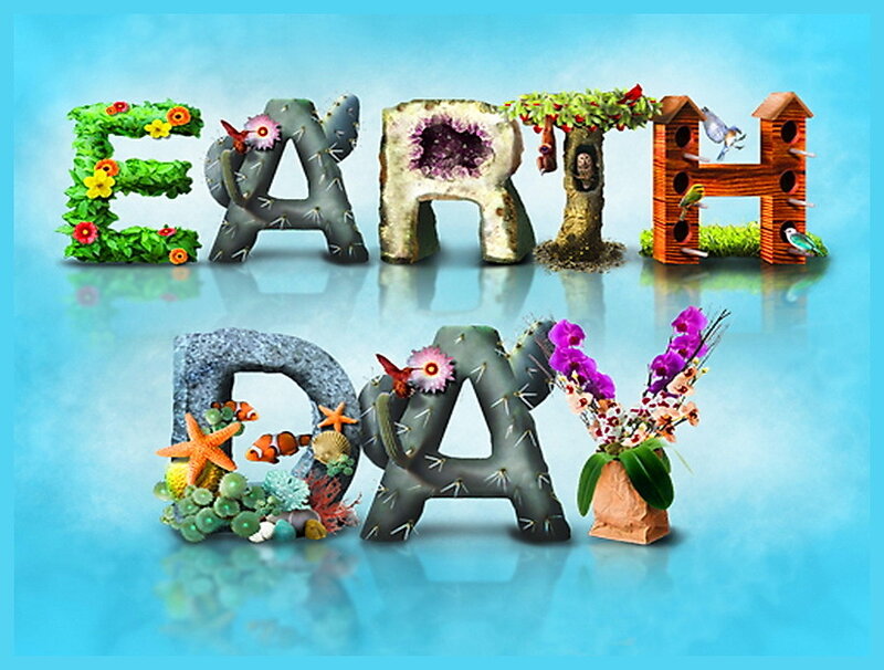 Earth Day Text Art