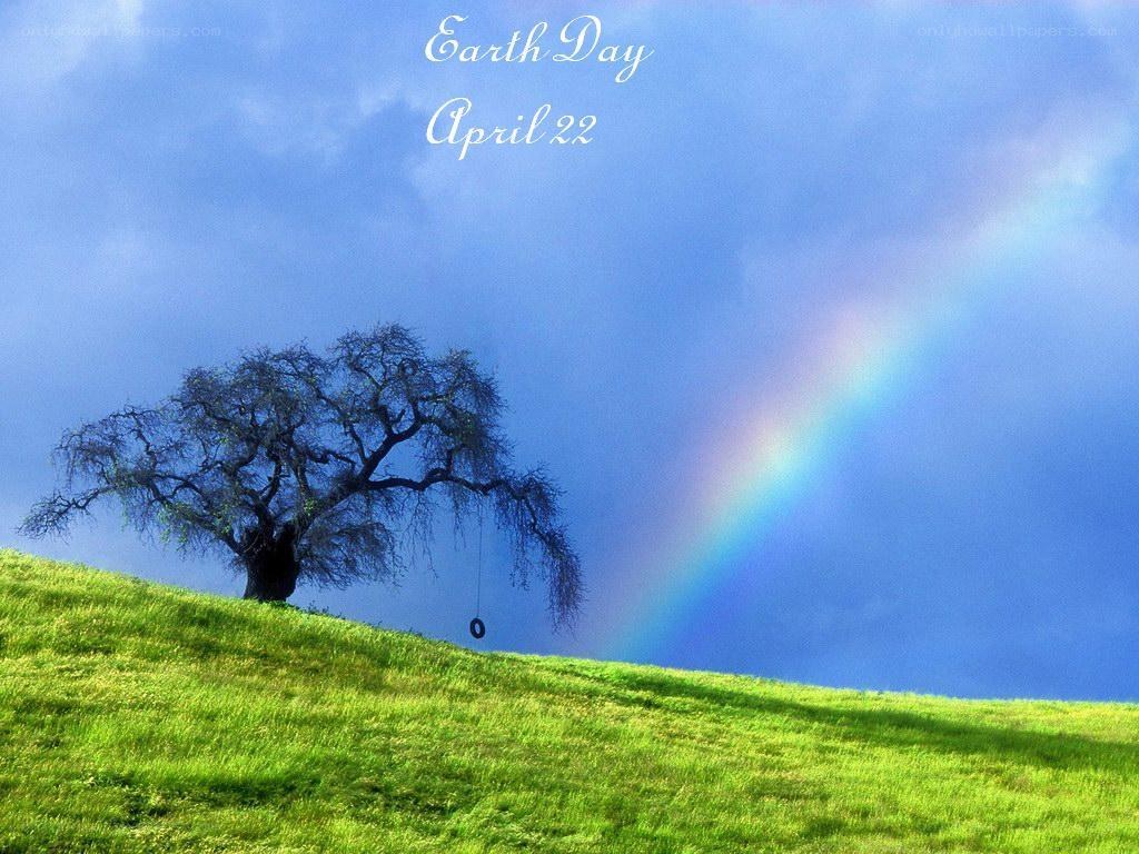 Earth Day with rainbow