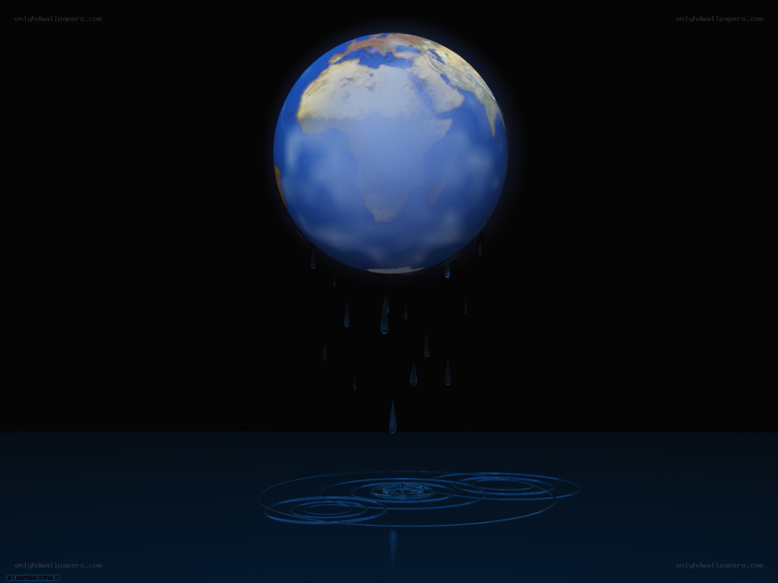 Earth dripping water