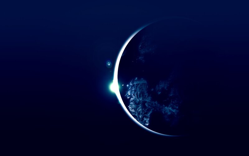 Earth During Eclipse — Blue