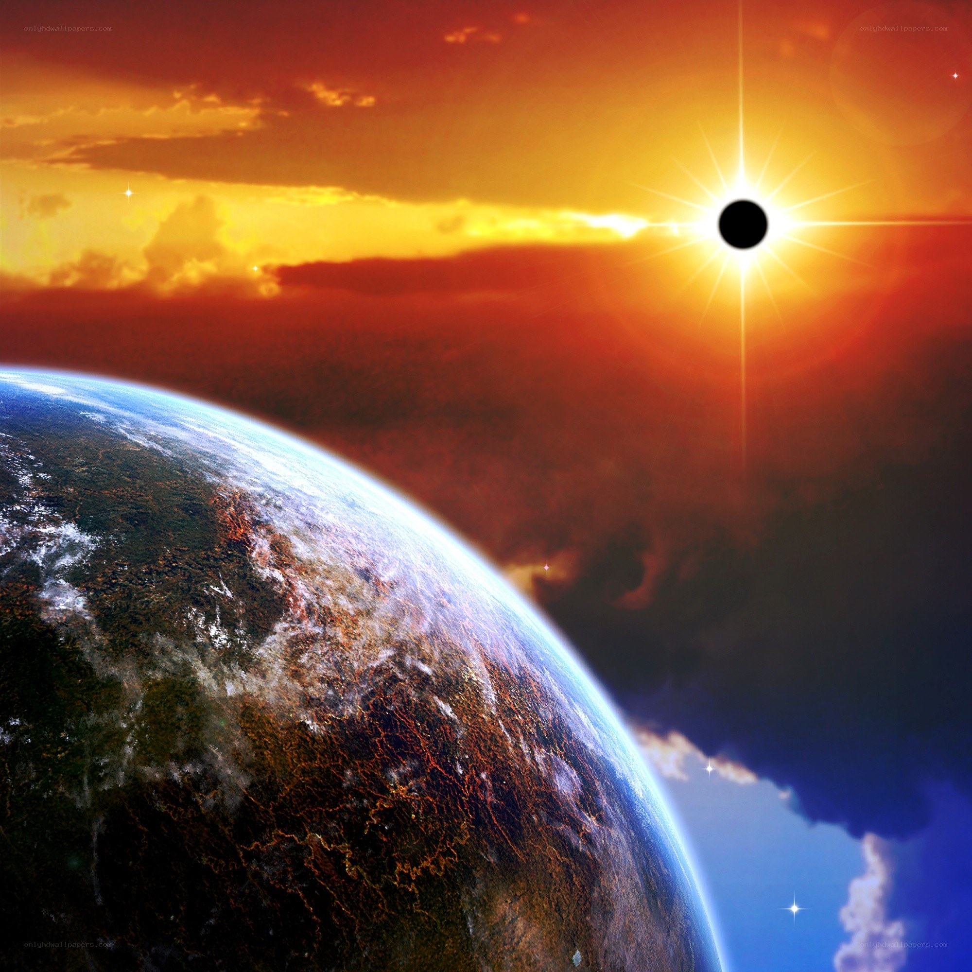 Earth during solar eclipse