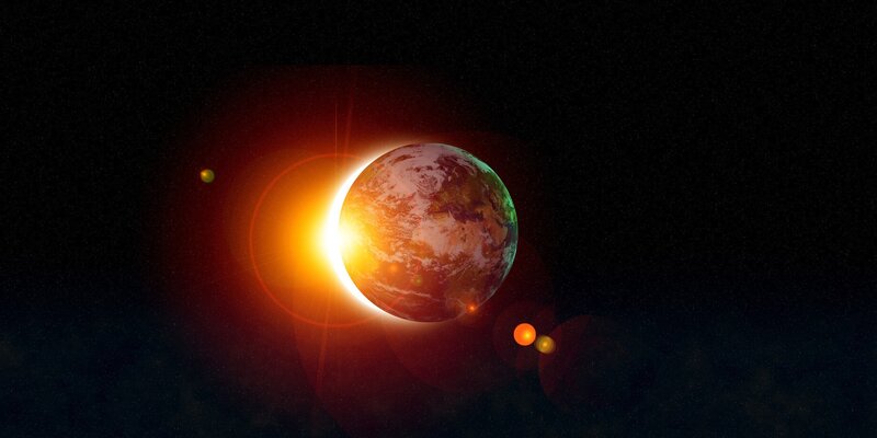 Earth During Solar Eclipse — Black