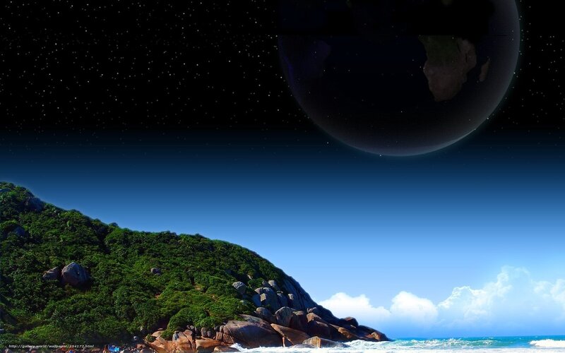 Earth from a beach