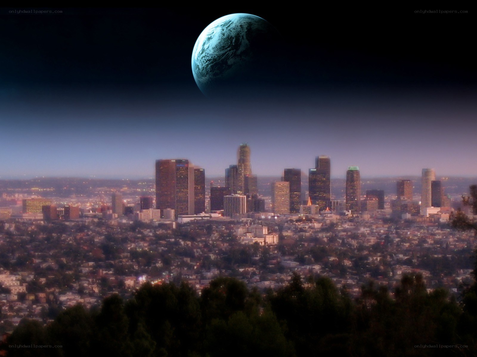Earth from a distant city