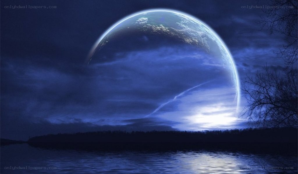 Earth from a distant moon