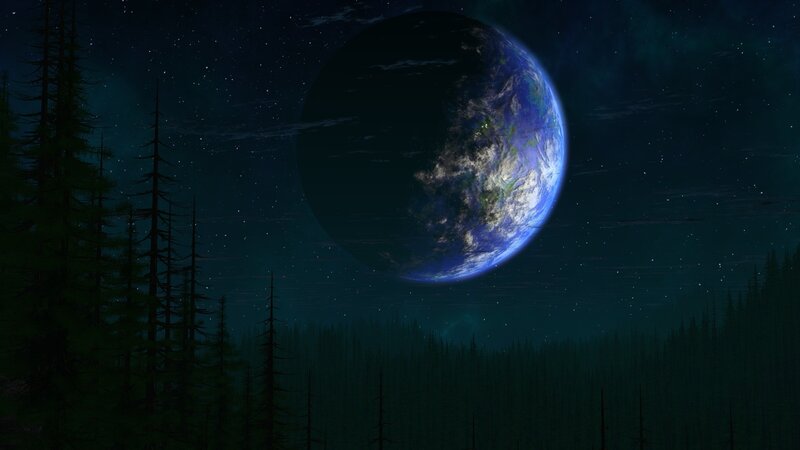 Earth from a distant moon