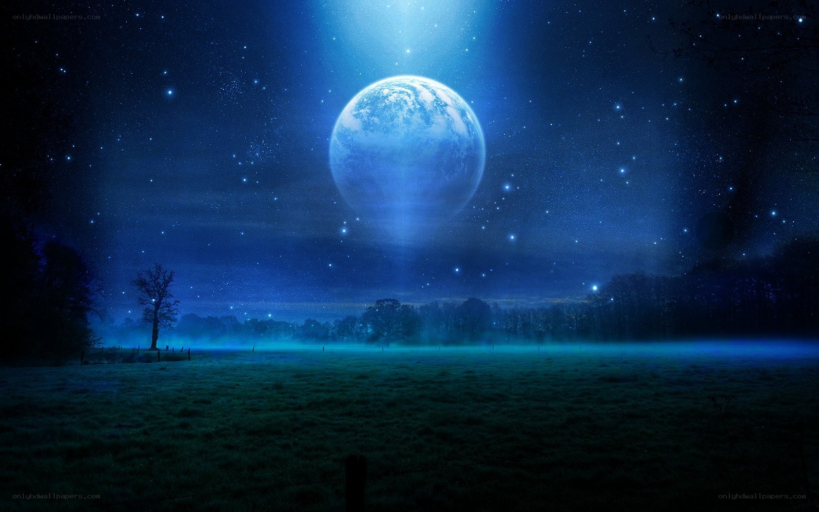 Earth from a distant moon