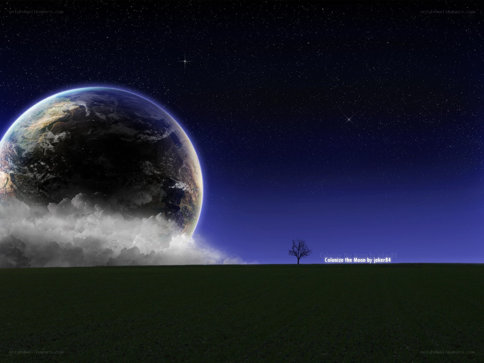 Earth from a distant moon