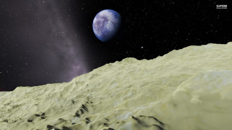 Earth from a distant moon