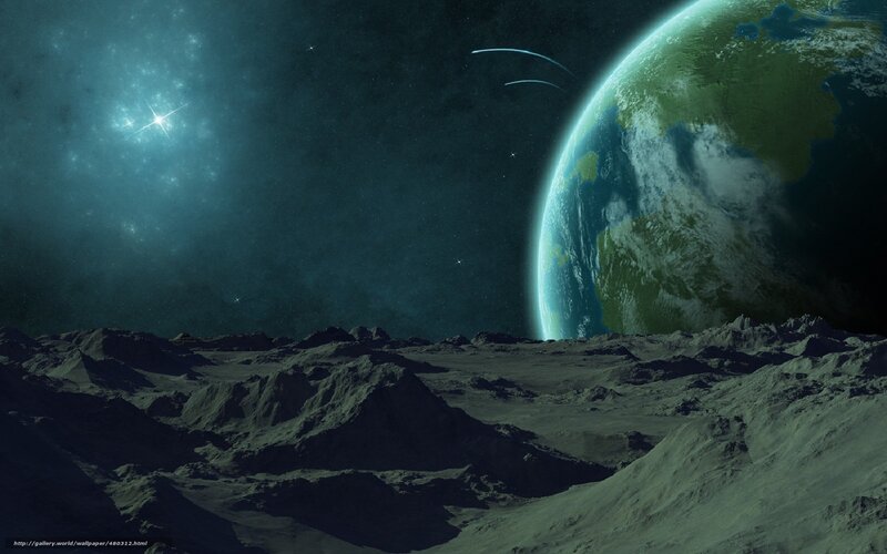 Earth from a distant moon