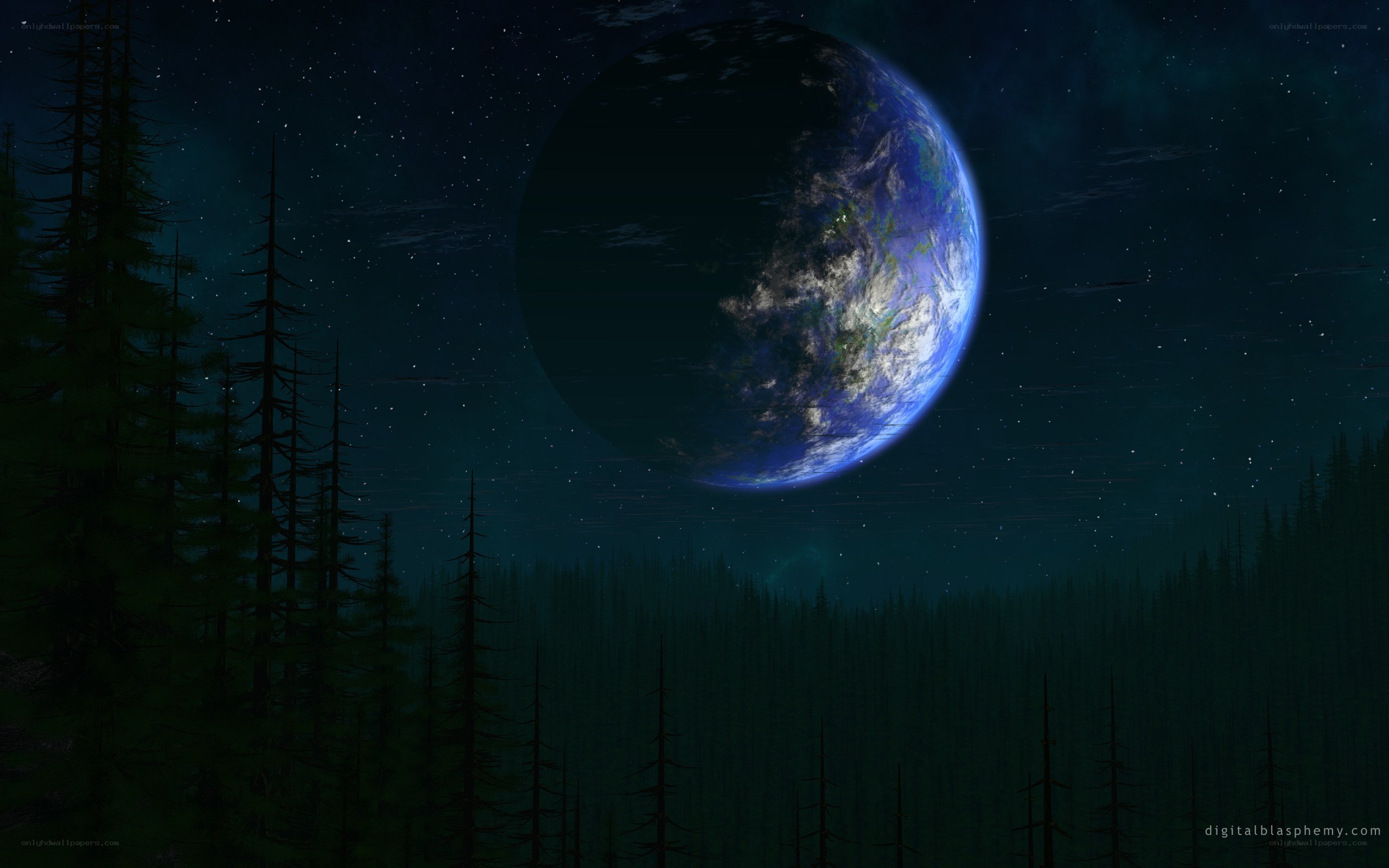 Earth from a distant moon