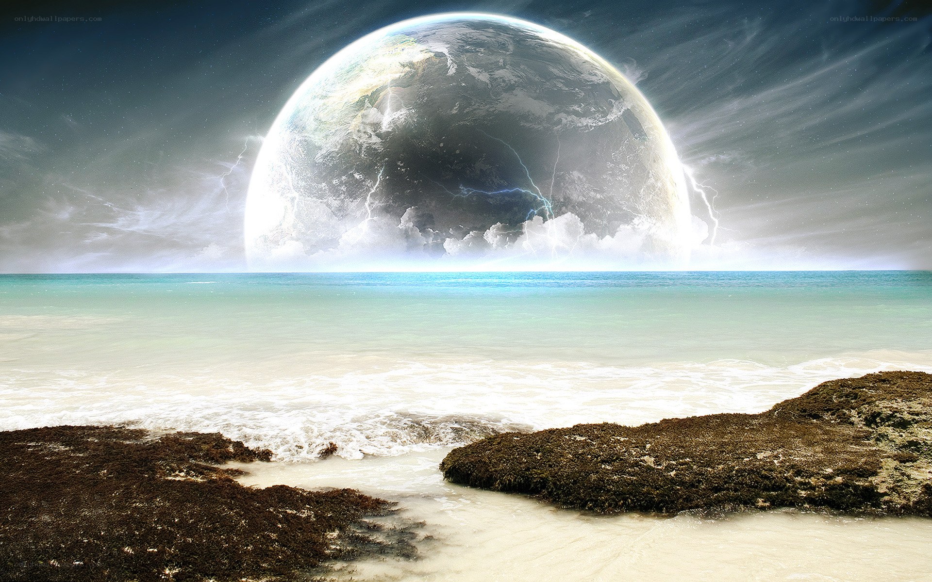 Earth from a distant shore