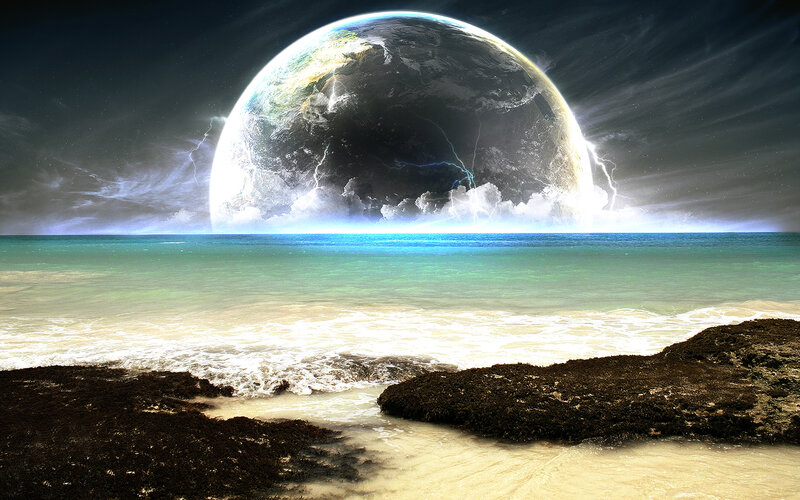 Earth from a distant shore