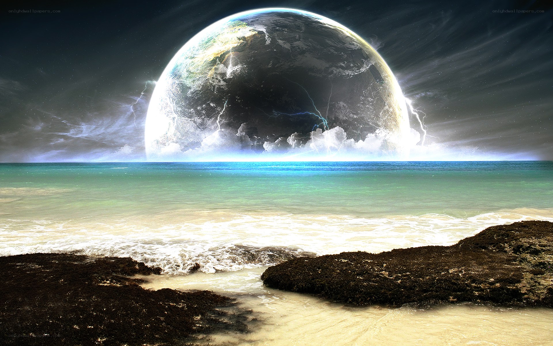 Earth from a distant shore