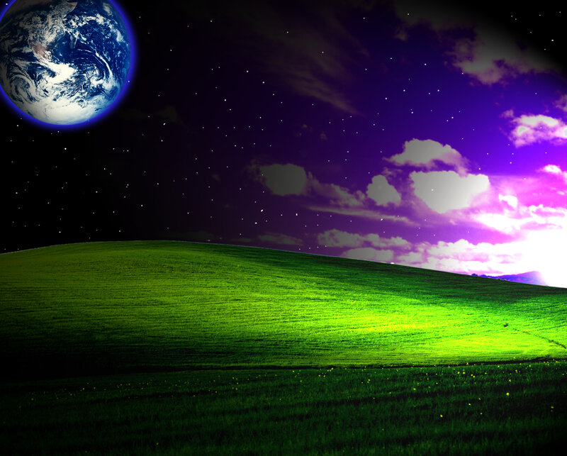 Earth from a green hill