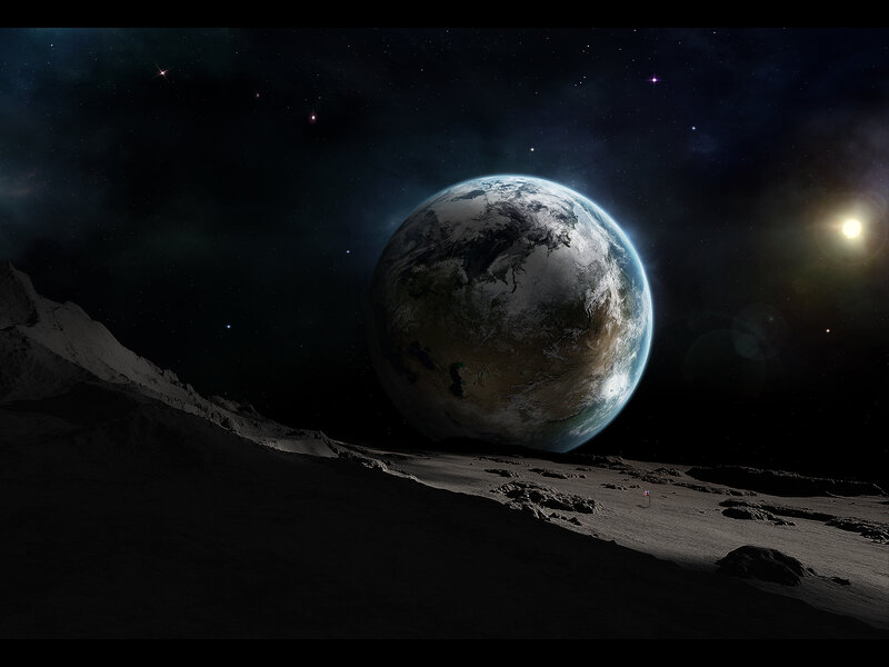 Earth from a lunar surface