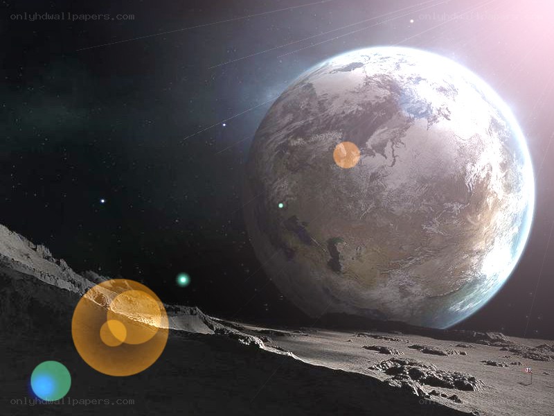 Earth from a moon's surface