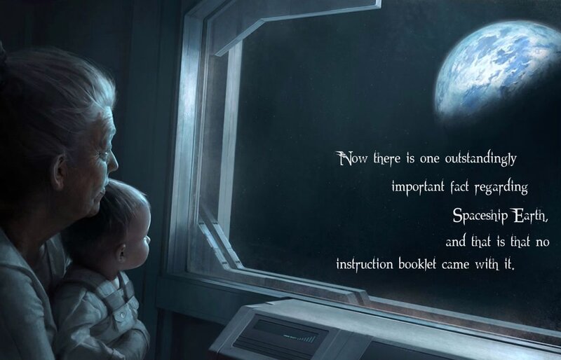 Earth from a spaceship