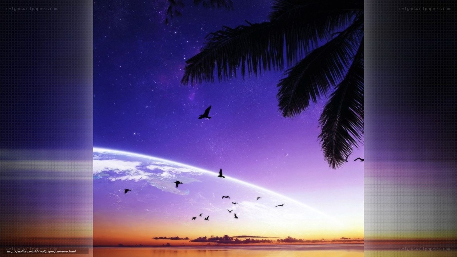 Earth from a tropical beach