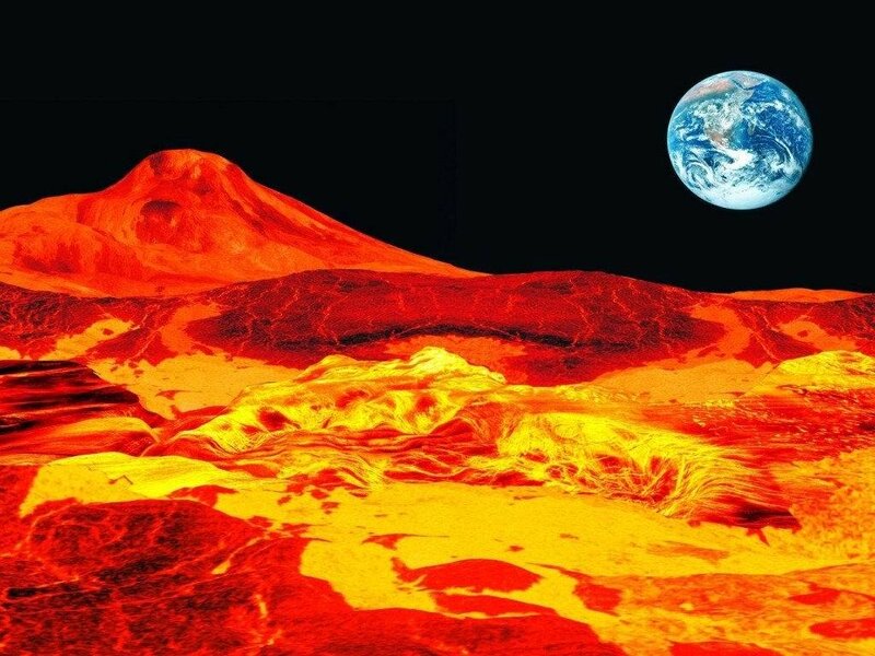 Earth from a volcanic landscape