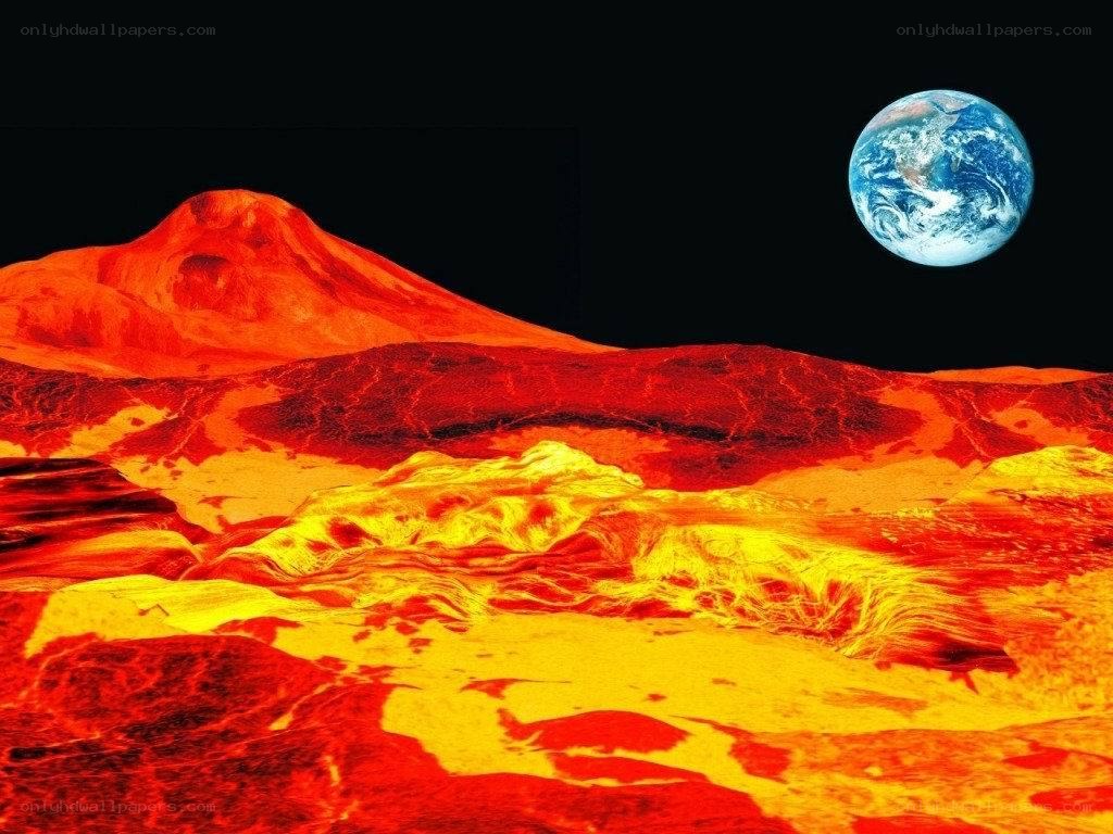 Earth from a volcanic landscape