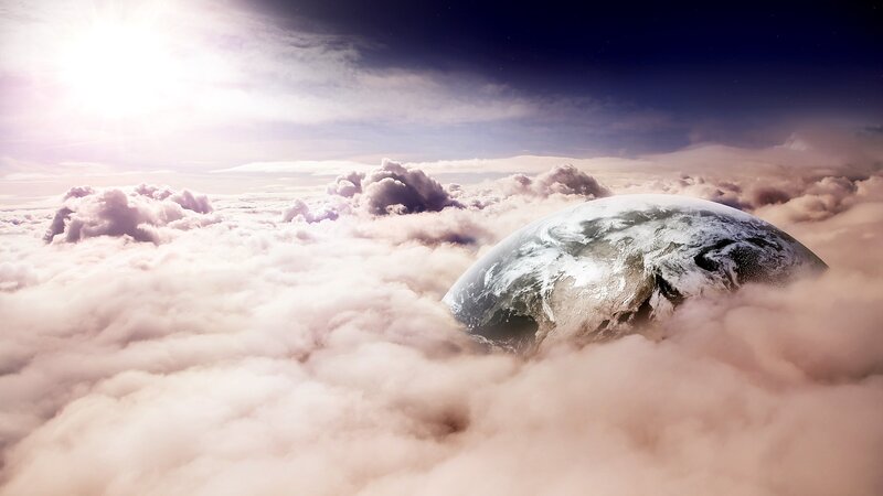 Earth from Above Clouds — White