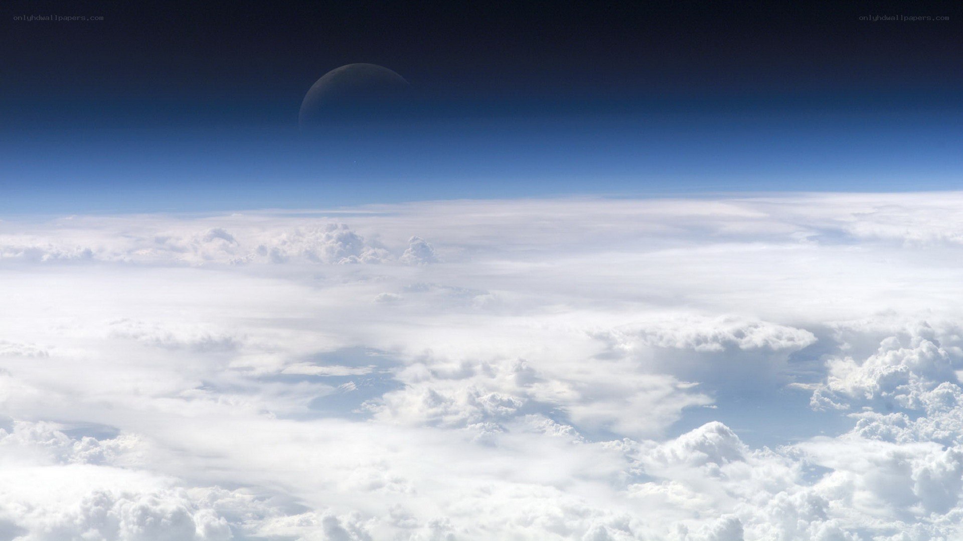 Earth from above with moon