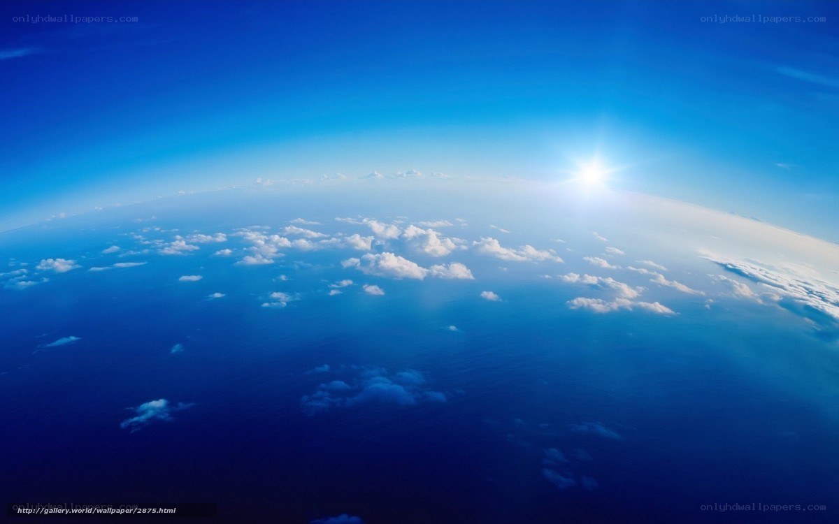 Earth from above with sun