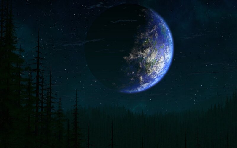 Earth from Alien Planet — Blue