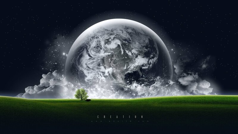 Earth from Alien Planet — Green, Dramatic
