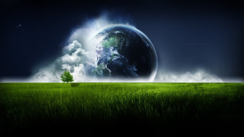 Earth from Grassy Field — Green