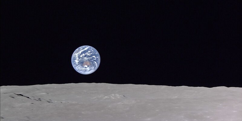 Earth from Moon Surface — Gray
