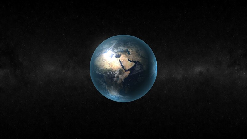 Earth from Space — 3d Render, Black