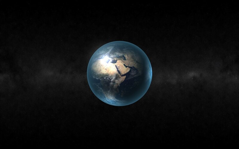 Earth from Space — 3d Render, Galaxy