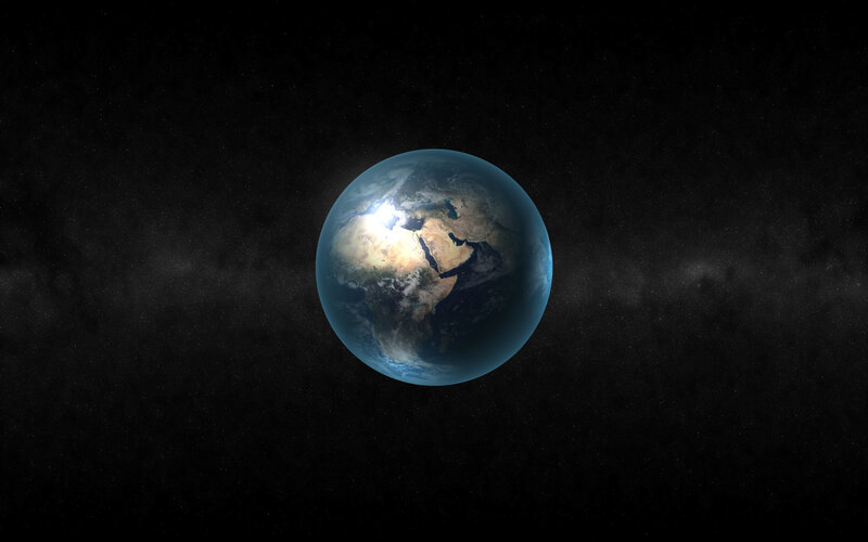 Earth from Space — 3d Render, Stars