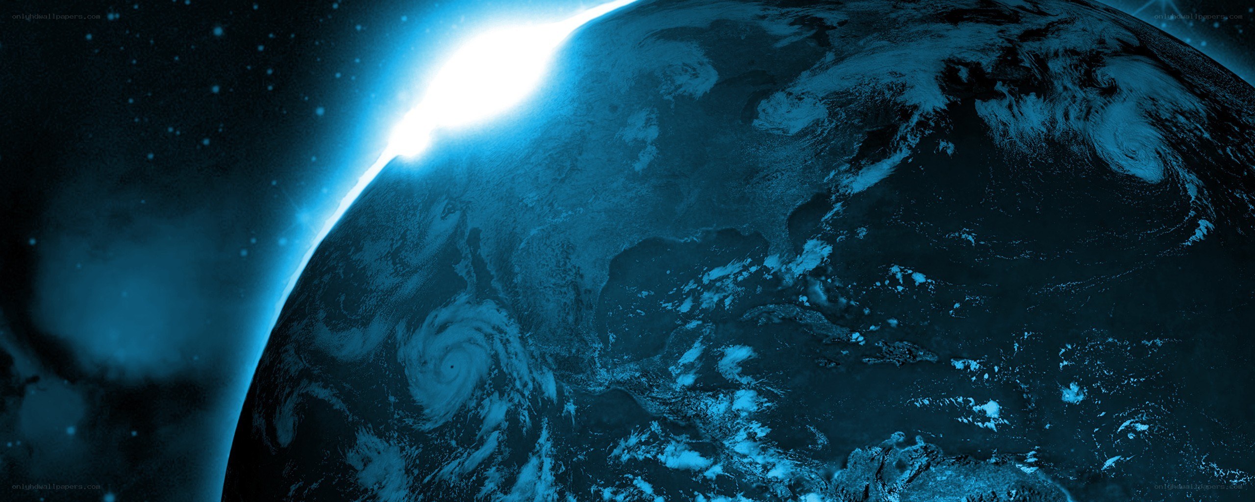 Earth from space at dawn