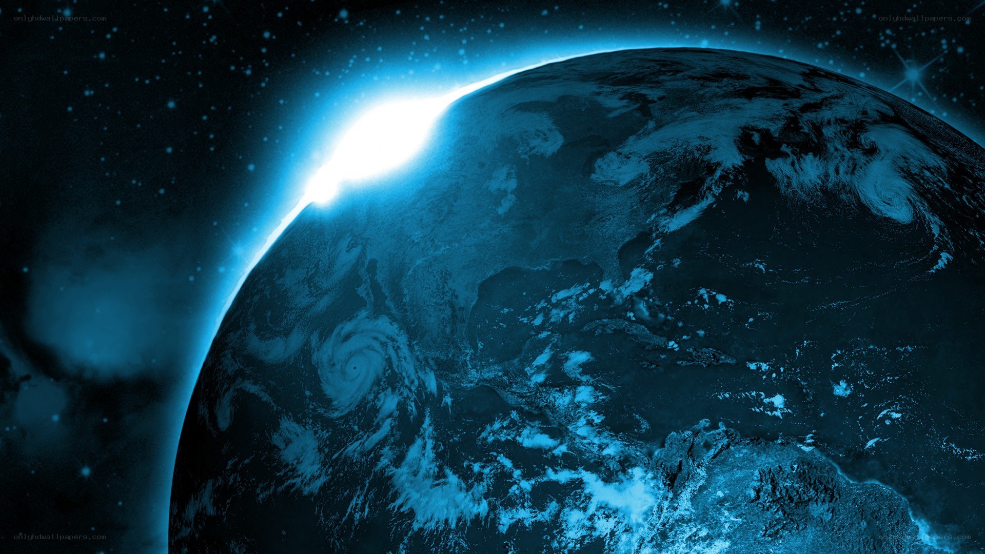 Earth from space at dawn