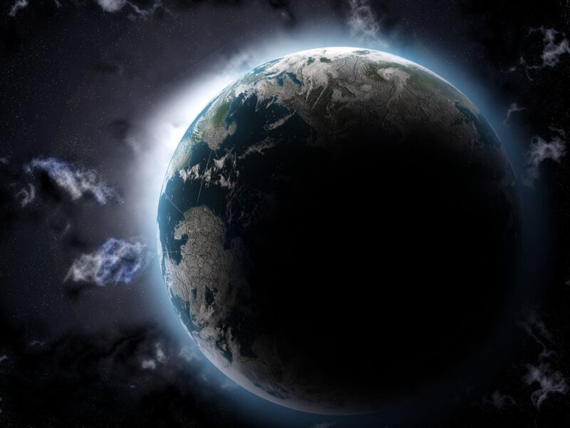 Earth from space at dawn